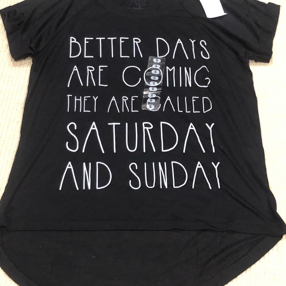 NWT Black Hi-Low Graphic Tee